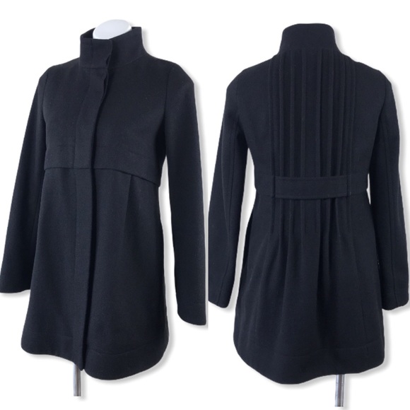 ❤️ Theory Loris W Manning Wool Coat Jacket Black S - Picture 4 of 16